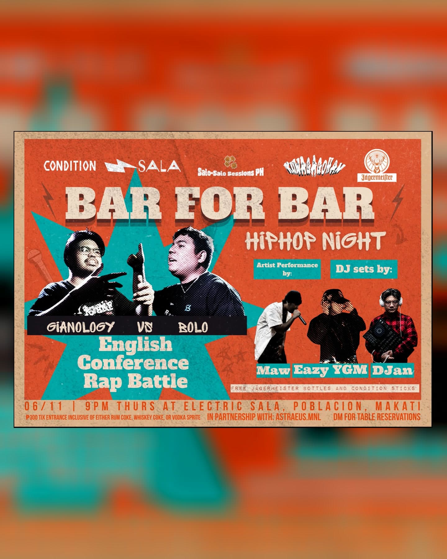 Poster for Bar for Bar - June 11, 2026, Electric Sala · Poblacion, Makati