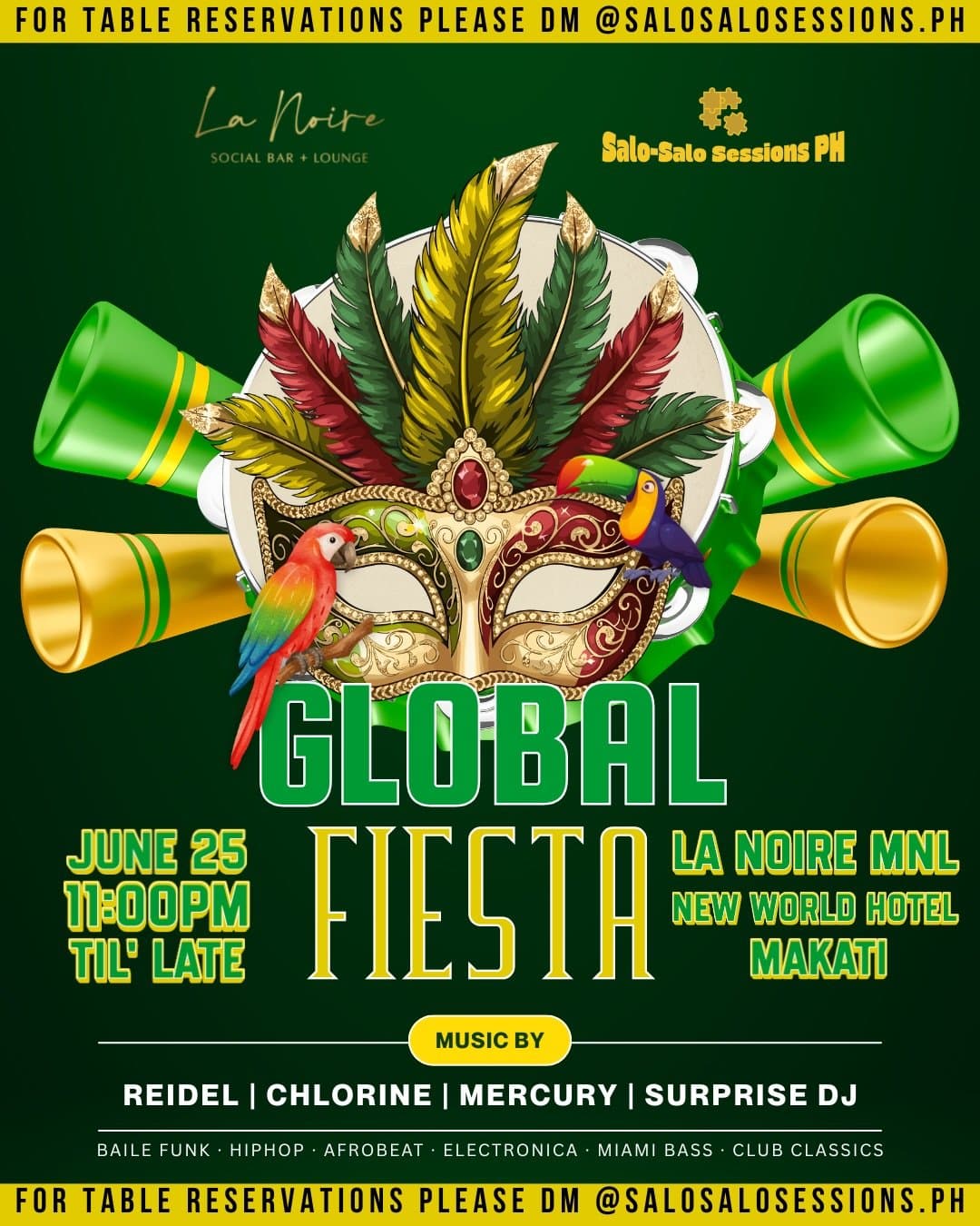 Poster for Global Fiesta - June 25, 2026, La Noire Social Bar + Lounge · Makati