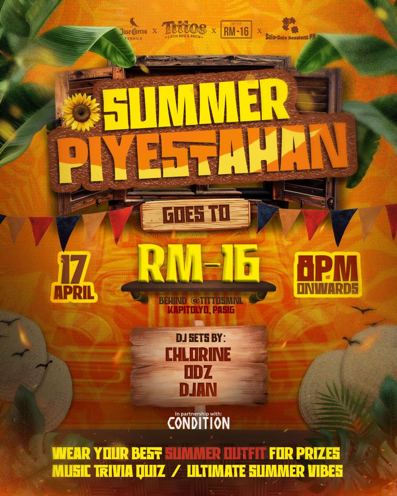 Poster for Summer Piyestahan - April 17, 2026, RM-16 · Kapitolyo, Pasig
