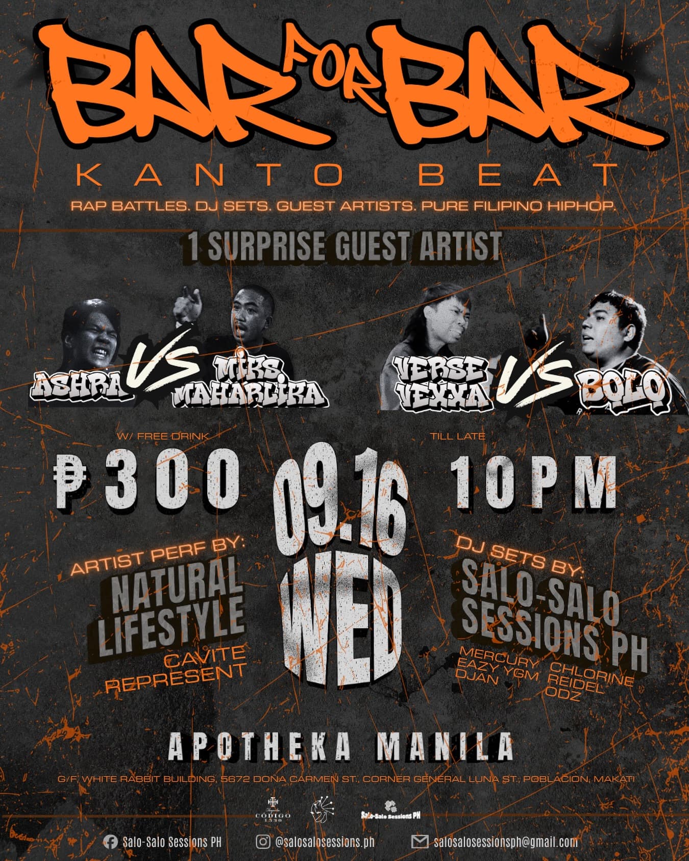 Poster for Bar for Bar: Kanto Beat - September 16, 2026, Apotheka Manila · Poblacion, Makati