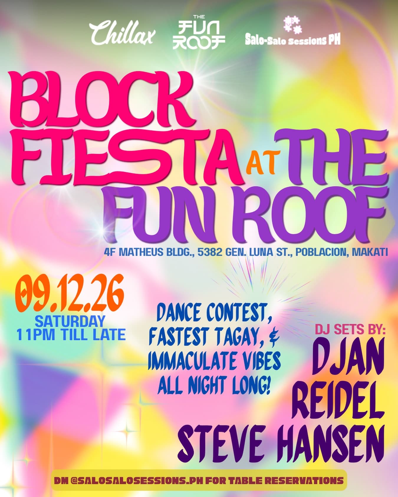 Poster for Block Fiesta at The Fun Roof - September 12, 2026, The Fun Roof · Poblacion, Makati